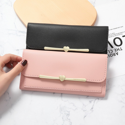 Korean Wallet Female Long New Style Simple and Fresh Foreign Trade Cute Coin Purse Multi-Functional Multi-Card-Slot Clutch