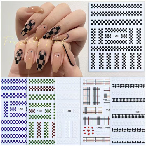 popular chess box nail sticker nail beauty applique