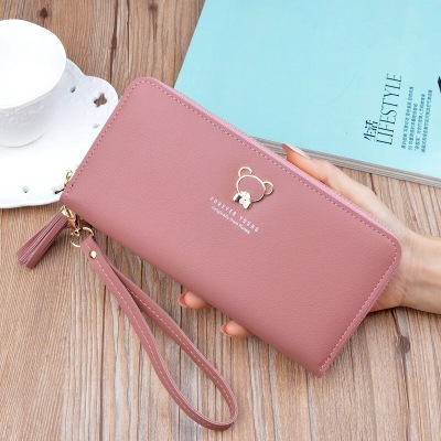 Ins Small Wallet Female Long Student Korean Cute Bear Zipper 2021 New Women's Coin Purse Mini Bag