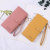 New Korean Style Wallet Women's Long Solid Color Simple Zipper Multiple Card Slots Large Capacity High-End Foreign Trade Clutch Wallet