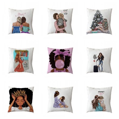 Southeast Asia's popular Valentine's Day pillow cover figure series printed sofa pillow cover