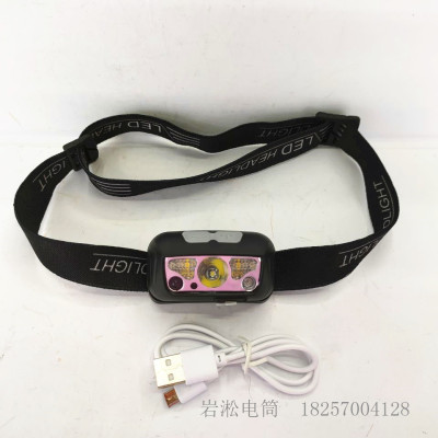 New Induction Headlight Led Rechargeable Head Lamp Night Riding Night Fishing Super Bright Headlight