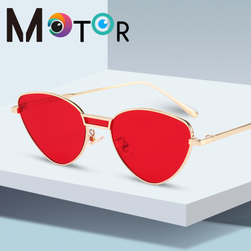 2021 Cross-Border New Fashion Cat Eye Sunglasses European and American Fashion Metal Sunglasses driving Sunglasses