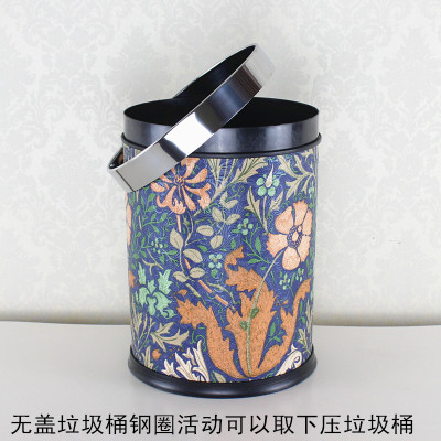 Retro Flower Series European Style Creative Trash Home Kitchen Bathroom Living Room Pedal Trash Can with Lid