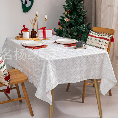2021 New Christmas Home Decoration Tablecloth Starry Jacquard Christmas Atmosphere Tablecloth Simple Cover Towel