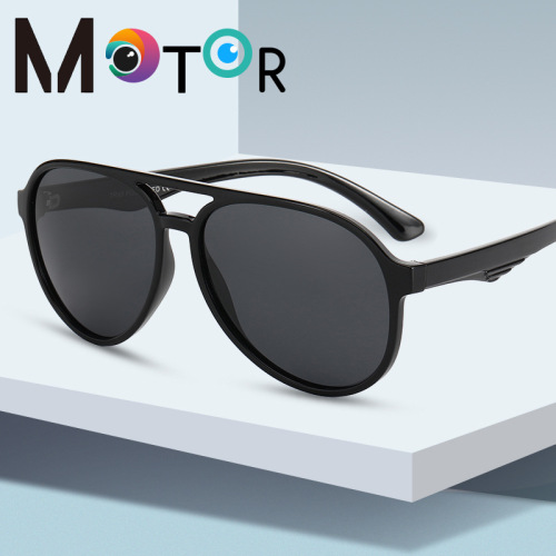 2021 Double Beam Fashion Frog Glasses European and American TR90 Polarized Sunglasses Men‘s Cross-Border sunglasses UV Protection