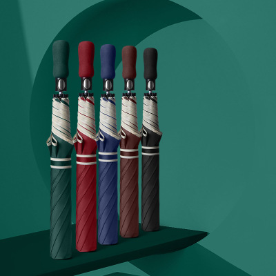 Umbrella 70cm Double Wind-Resistant Solid Color Two Fold Golf Umbrella Custom Automatic Business Advertising Umbrella