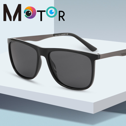 Cross-Border Square Large Frame Eye Protection Sunglasses Men‘s European and American Style Retro TR90 Polarized Sunglasses Factory Wholesale