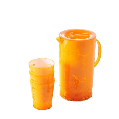 1.8L 2.1L Plastic Cool Water Jug With 4 Cups Full Set