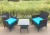 New Rattan Three-Piece Outdoor Furniture Balcony Double-Seat Coffee Table Combination Imitation Rattan Spot