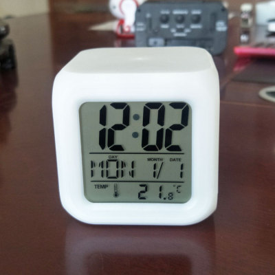 Cartoon Anime Square Clock Creative Colorful Square Clock Colorful Perpetual Calendar Electronic Clock Dice Clock