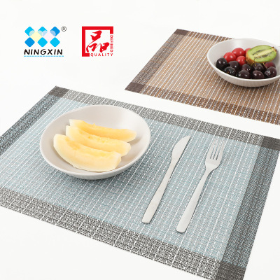 Ningxin Cross-Border European Entry Lux Placemat Blended Metallic Yarn Waterproof Heat-Resistant Mat Hotel Restaurant Table Mat Western-Style Placemat