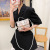 Women's Foreign Trade Bags 2021 Autumn Korean Style Color-Contrast Check Printed Magnetic Button Decorative Buckle Square Bag Shoulder Crossbody Portable Fashion