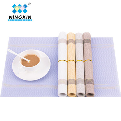 Cross-Border Hot Sale Western-Style Placemat Heat Proof Mat PVC Waterproof Gold Wire Hotel Home High Temperature Resistant Wholesale