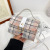 Women's Foreign Trade Bags 2021 Autumn Korean Style Color-Contrast Check Printed Magnetic Button Decorative Buckle Square Bag Shoulder Crossbody Portable Fashion