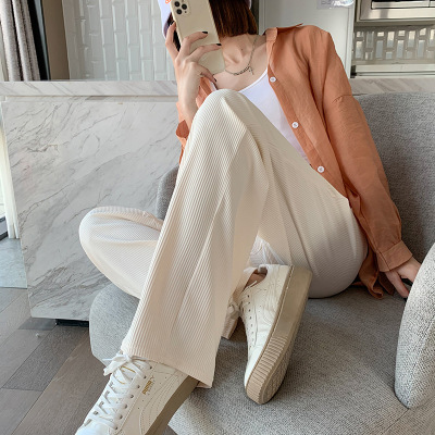 Chenille Wide-Leg Pants for Women 2021 New Spring and Autumn High Waist Straight Drooping One Piece Dropshipping Corduroy Casual Pants