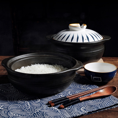 Japanese Style Olla Braised Rice Casserole/Stewpot Household Gas Underglaze Claypot Rice Stone Pot Old-Fashioned Ceramic Pot Wholesale