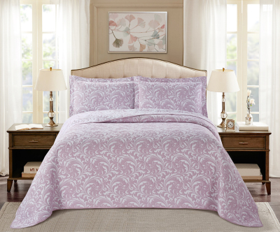 European Home Textile Yarn-Dyed PolyCotton Three-Piece Set two-Side Jacquard Bedding Bedspread Thin quilt king queen