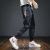 Autumn and Winter Harem Jeans Men's Straight Slim Fit Elastic Ankle-Tied Sports Pants Youth Printed Workwear Pants
