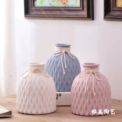Nordic Instagram Style Creative Flowerpot Flower Arrangement Living Room Soft Decoration Dried Flower Hydroponic Crafts Home Decoration Ceramic Vase