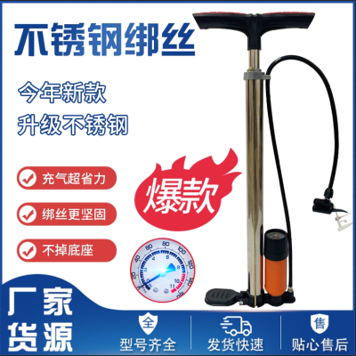 Maddy Stainless Steel Tire Pump Bicycle Electric Car Basketball Household Multi-Functional Charging Cylinder Factory Direct Sales