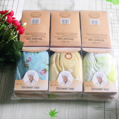 Factory Direct Sales Shower Cap Boxed Shower Cap Polyester Cloth Shower Cap Foreign Trade Shower Cap Export Gift Box Shower Cap Printed Shower Cap
