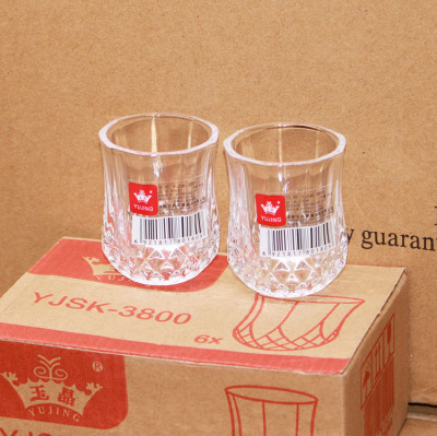 Jade Crystal 50ml Carved Glass Cup White Wine Glass High White Diamond Shot Glass Small Wine Utensil 2 Yuan Department Store Wholesale