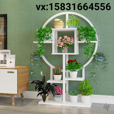 European Style Flower Stand Balcony High-End Entry Lux Style Decoration Ornaments Living Room Green Radish Floor-Standing Combination Iron Shelf