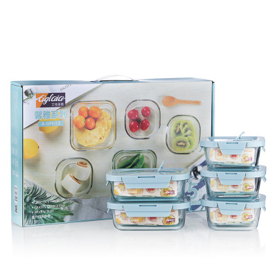 Glass Crisper Glass Fresh Bowl Set Ageliya Gift Microwave Oven Special Tempered Glass Lunch Box