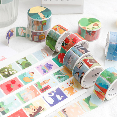 Stamp Tape Good Time Series Creative Journal Coffee Plant Decorative Stickers 8