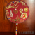 Archaistic Circular Fan DIY Handmade Chinese Style Bridal Bouquet Bride Wedding Fan Xiuhe Clothing Dragon and Phoenix Gown Wedding Tie Accessories Fan