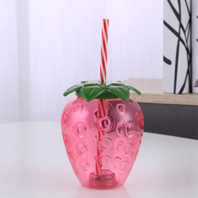 Strawberry Cup Disposable Beverage Bottle Glowing Creative Plastic Sippy Cup Pineapple Cup Beverage Cup