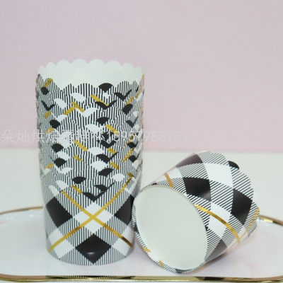 Black Pattern Model Machine Production Cup Cake Cup 6 * 5.5cm 50 Pcs/Piece