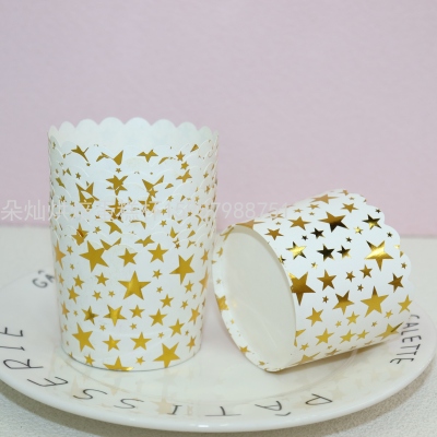 Bronzing Five-Pointed Star Machine Production Cup Cake Cup 6 * 5.5cm 50 Pcs/Piece