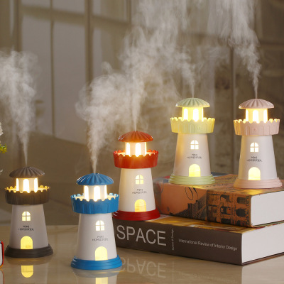 Lighthouse Humidifier Mini Small Night Lamp Silent Desktop Air Usb Humidifier