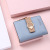 New Women's Small Wallet Small Fresh Solid Color Buckle Love Women's Card Holder Coin Purse Two Fold Multi-Card-Slot Clutch