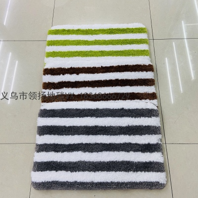 Striped Velveteen Floor Mat Bathroom Doorway Absorbent Foot Mat Entrance Home Use Carpet Quick-Drying Bathroom Non-Slip Mats