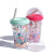 Girlwill Summer Circus Plastic Cup Cup with Straw Creative Push Small Gift Water Cup for Women