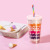 Water Cup Creative Children's Cups Female Rainbow Wave Flat Lid Double-Layer Cup Internet Celebrity Cup Large-Capacity Water Cup Cute Water Glass