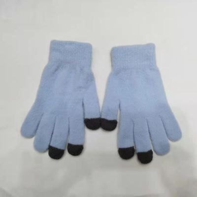 Autumn and Winter Warm Women's Wool Jacquard Touch Screen Gloves Thickened Wool Knitted Gloves Factory Wholesale