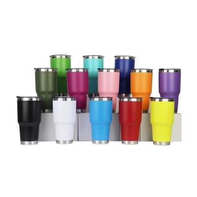 30Oz Cup 304 Stainless Steel Double-Layer Vacuum Plastic Spraying Big Belly Cup Creative Car Ice Cup