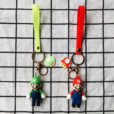 Soft Rubber Super Mary Keychain Game Character Keychain Pendant