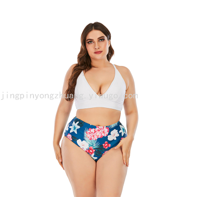 Plus-Sized Swimsuit  European and American Bikini 2021 New Swimsuit Split Large Size Outer Single Swimsuit