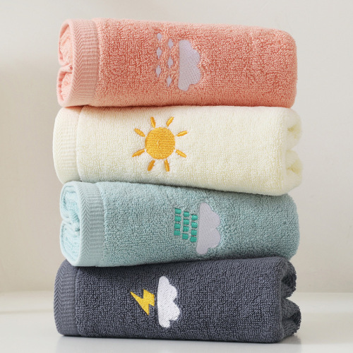 cotton towel 74 * 34cm internet celebrity weather face towel embroidered cute soft absorbent couple towel wholesale