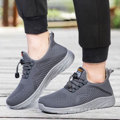 Walking Shoes 2021 Spring New Men's and Women's Couple Flying Woven Lightweight Soft Sole Leisure Sports Breathable Lazy Shoes