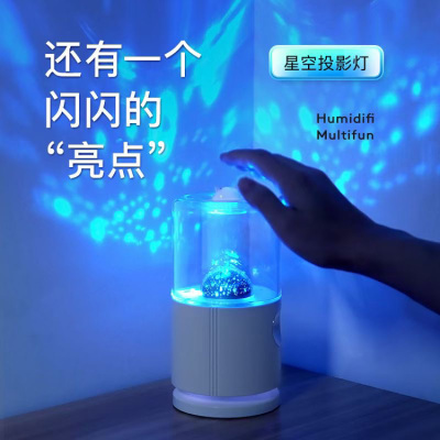 Led Rotating Projection Lamp Dream Starry Sky Small Night Lamp Hydrating Humidifier Spray Projector USB Charging