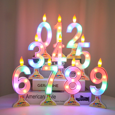 Colorful Light Digital Modeling Light Ins Luminous Birthday Candle Light Qixi Confession Stall Layout Decorative LED Light