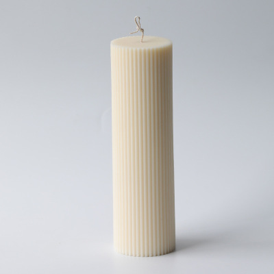 Vertical Stripes Cylindrical Candle Aromatherapy Candle