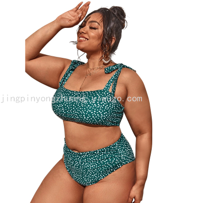 Plus-Sized Swimsuit with Chest Pad Wireless Cup European and American Bikini 2021 New Swimsuit Siamese  Swimsuit