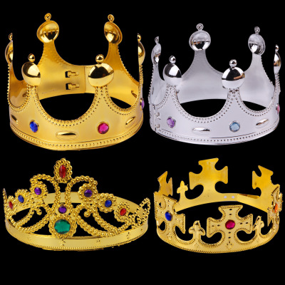 Halloween King Crown Hat Plastic Queen Princess Prince Crown Holiday Performance Birthday Party Props